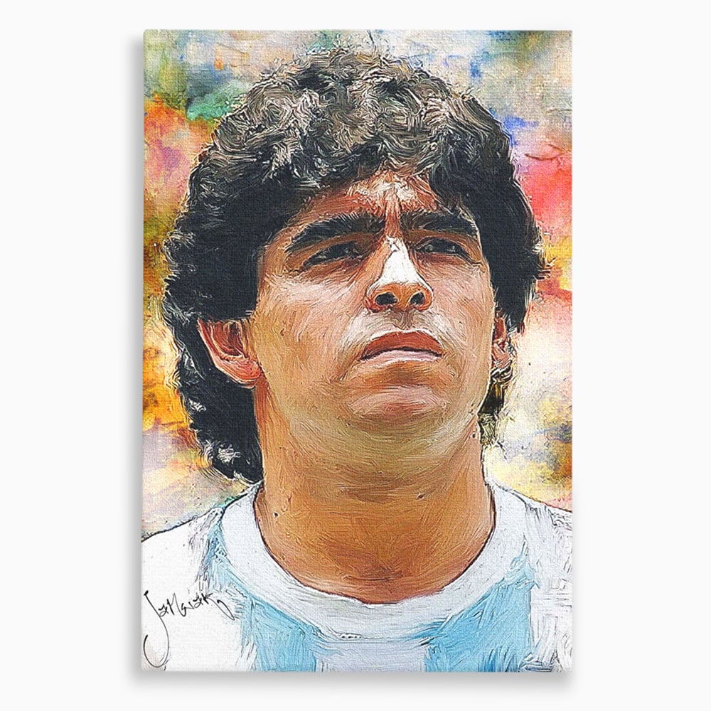 Tablou canvas cu tablou canvas cu diego maradona, fara rama, pe sasiu de lemn